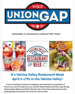 Our monthly newsletters keep you up to date on Union Gap events and more